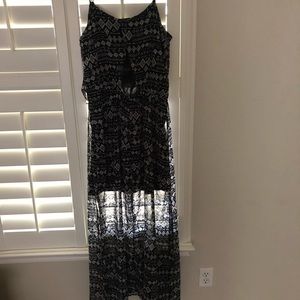 Spaghetti strap black maxi dress, L